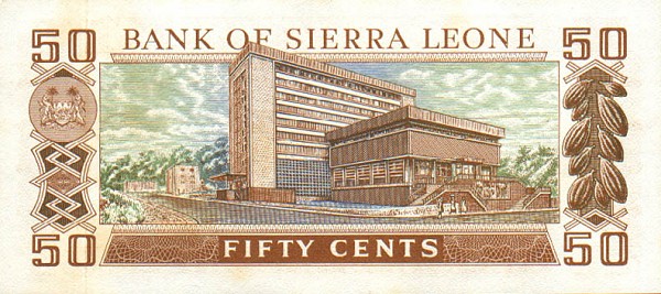 Back of Sierra Leone p9: 50 Cents from 1980