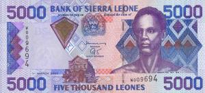 p27b from Sierra Leone: 5000 Leones from 2003