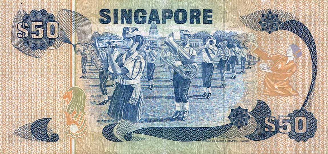 Back of Singapore p13b: 50 Dollars from 1976