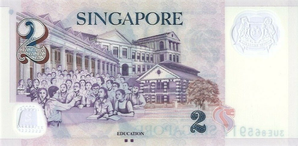 Back of Singapore p46c: 2 Dollars from 2006