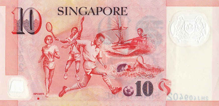 Back of Singapore p48b: 10 Dollars from 2005