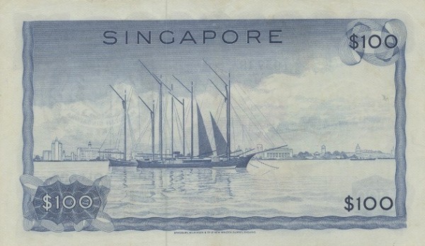 Back of Singapore p6d: 100 Dollars from 1973