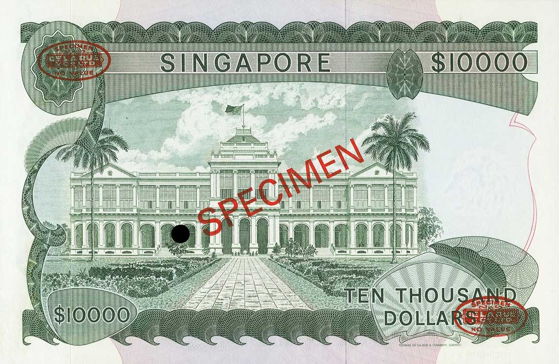 Back of Singapore p8As: 10000 Dollars from 1973
