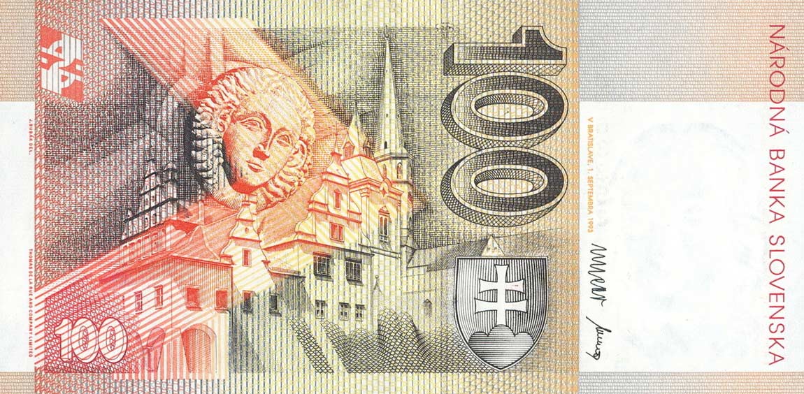 Back of Slovakia p22a: 100 Korun from 1993
