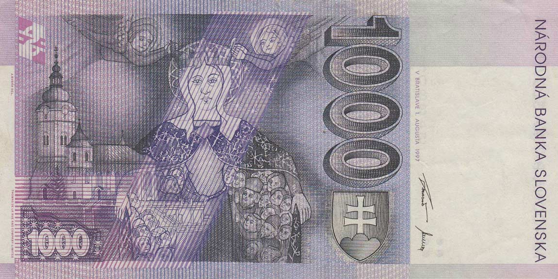 Back of Slovakia p24c: 1000 Korun from 1997