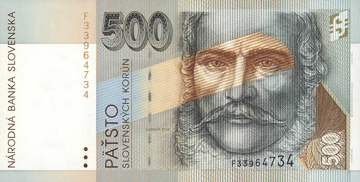 Front of Slovakia p27a: 500 Korun from 1996