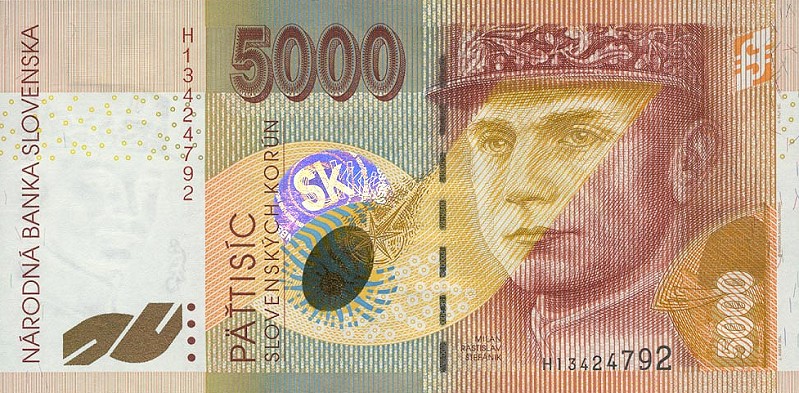 Front of Slovakia p33a: 5000 Korun from 1999