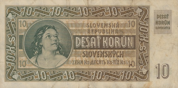 Back of Slovakia p4a: 10 Korun from 1939