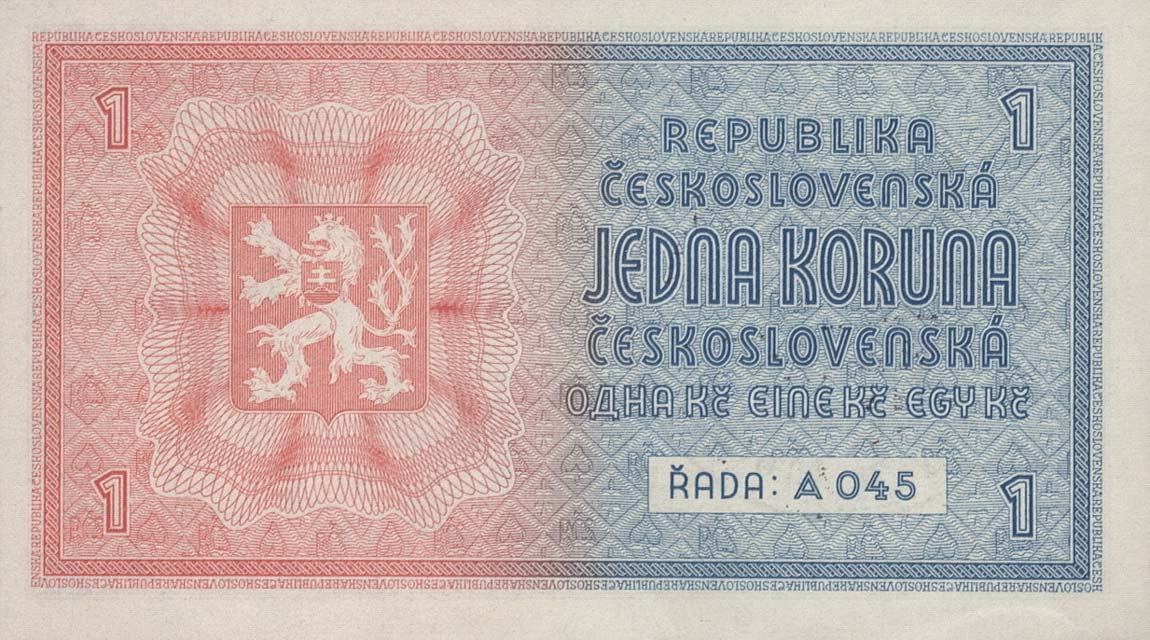 Back of Bohemia and Moravia p1a: 1 Koruna from 1939