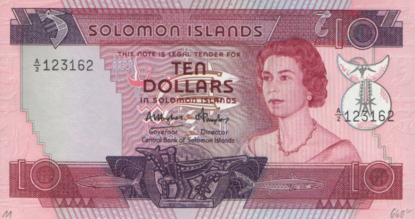 Front of Solomon Islands p11: 10 Dollars from 1984
