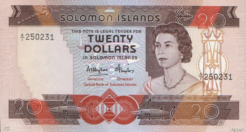 Front of Solomon Islands p12a: 20 Dollars from 1984