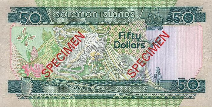 Back of Solomon Islands p17s: 50 Dollars from 1986
