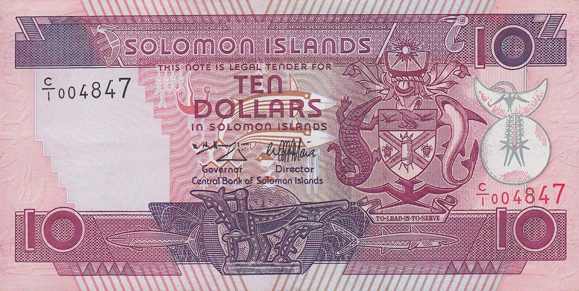 Front of Solomon Islands p20: 10 Dollars from 1996