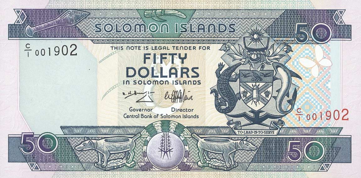 Front of Solomon Islands p22a: 50 Dollars from 1996