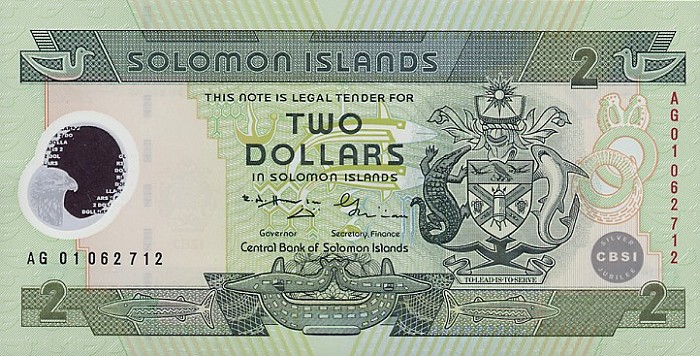 Front of Solomon Islands p23a: 2 Dollars from 2001