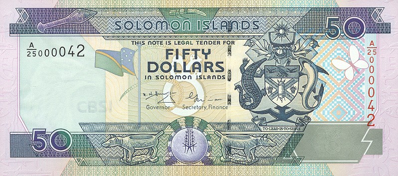 Front of Solomon Islands p24a: 50 Dollars from 2001