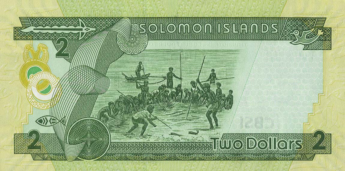 Back of Solomon Islands p25r: 2 Dollars from 2004