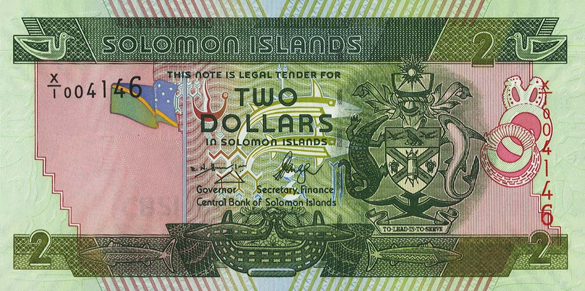 Front of Solomon Islands p25r: 2 Dollars from 2004