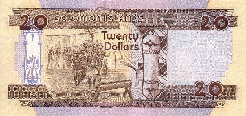 Back of Solomon Islands p28: 20 Dollars from 2006