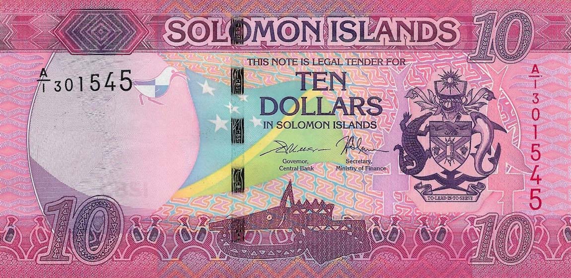 Front of Solomon Islands p33a: 10 Dollars from 2017