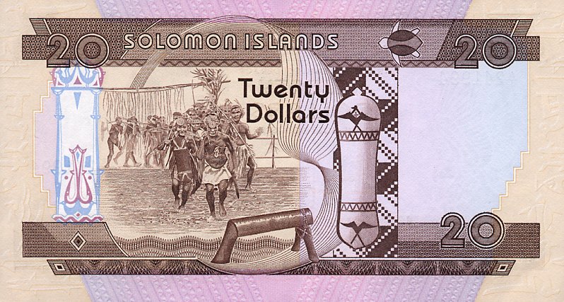 Back of Solomon Islands p8a: 20 Dollars from 1981
