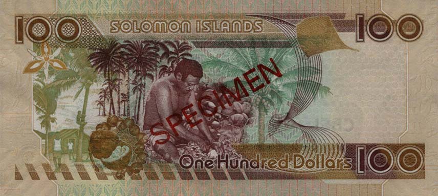 Back of Solomon Islands p30s: 100 Dollars from 2006