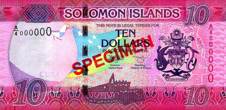 Front of Solomon Islands p33s: 10 Dollars from 2017