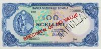 p8s from Somalia: 100 Scellini from 1966