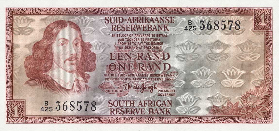 Front of South Africa p116b: 1 Rand from 1975