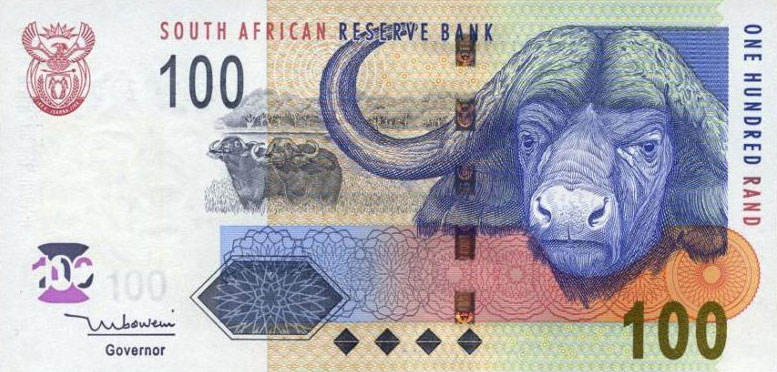 Front of South Africa p131a: 100 Rand from 2005