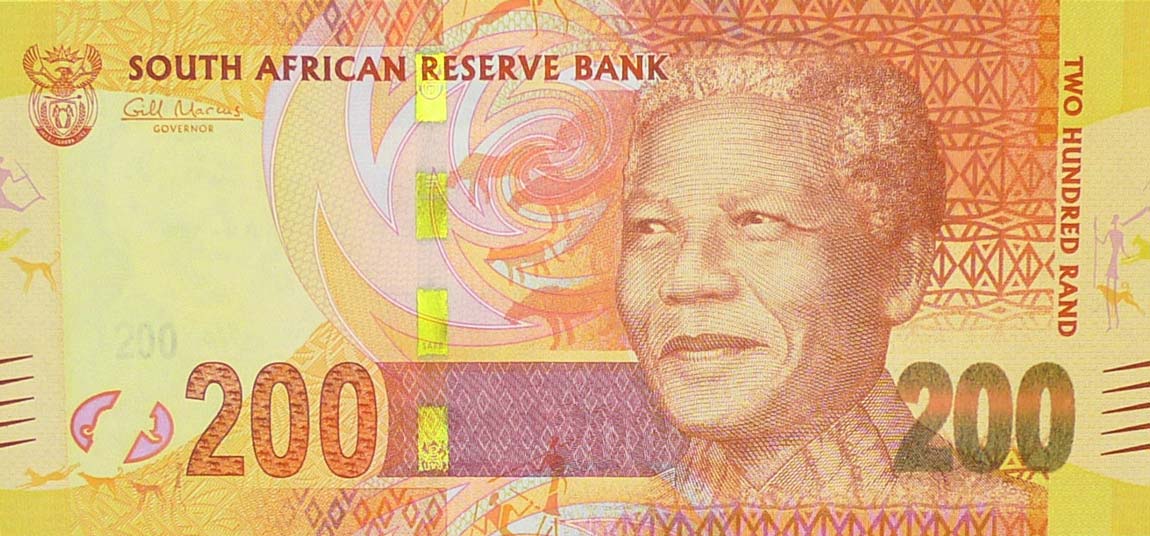 Front of South Africa p137: 200 Rand from 2012