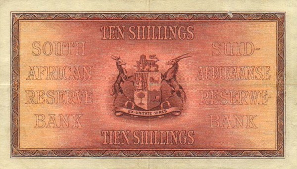 Back of South Africa p82d: 10 Shillings from 1932