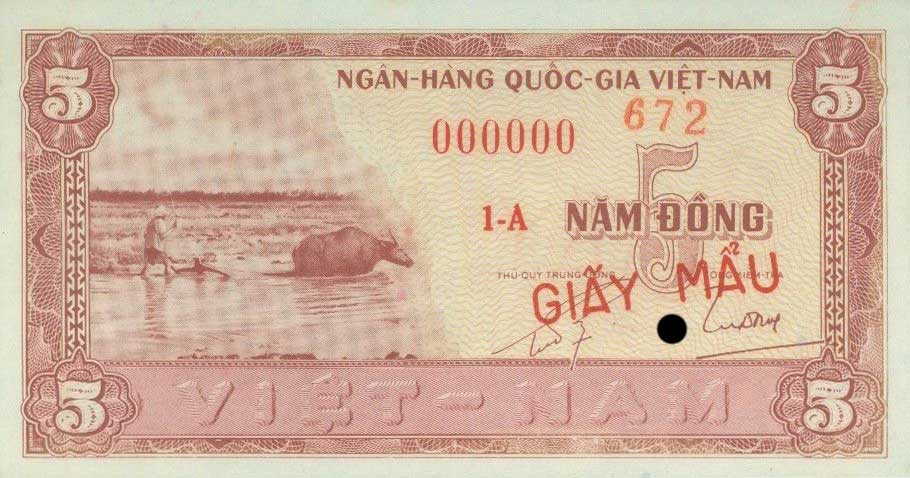 Front of Vietnam, South p13s: 5 Dong from 1955