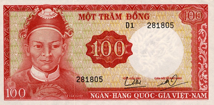 Front of Vietnam, South p19a: 100 Dong from 1966