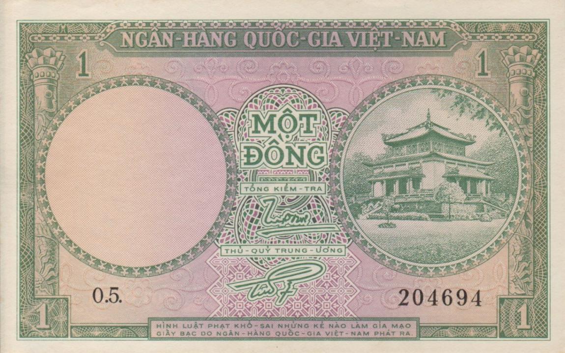 Front of Vietnam, South p1a: 1 Dong from 1956