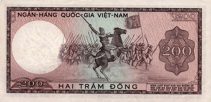 Back of Vietnam, South p20a: 200 Dong from 1966