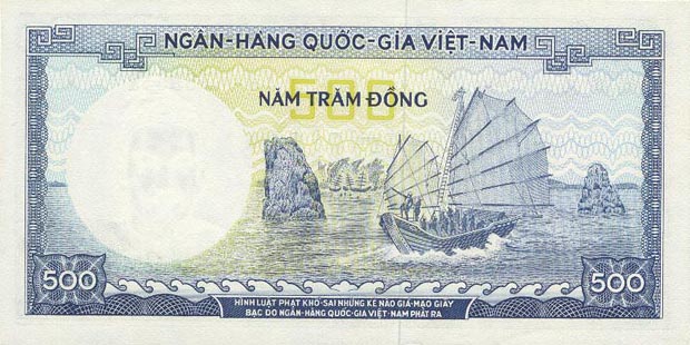 Back of Vietnam, South p23a: 500 Dong from 1966