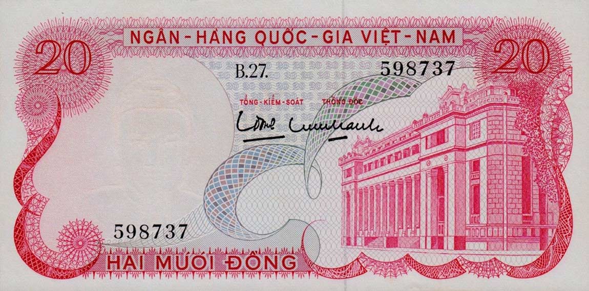 Front of Vietnam, South p24a: 20 Dong from 1969