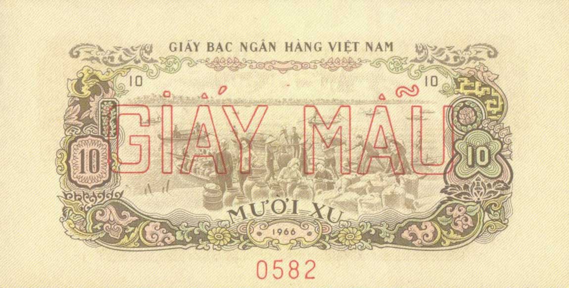 Back of Vietnam, South p37s: 10 Xu from 1966