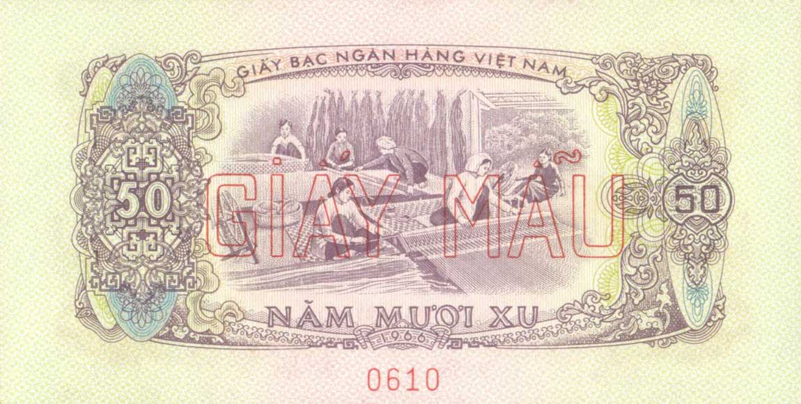 Back of Vietnam, South p39s: 50 Xu from 1966