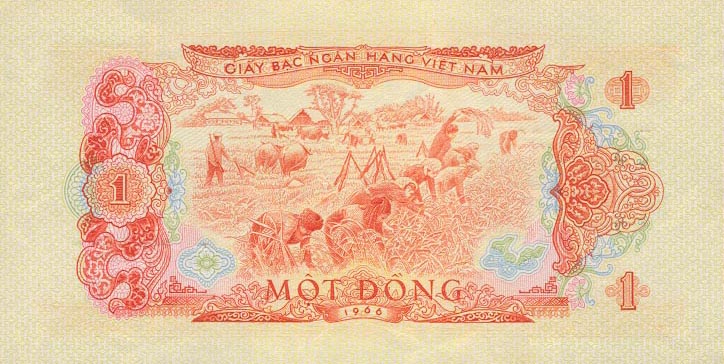 Back of Vietnam, South p40a: 1 Dong from 1966
