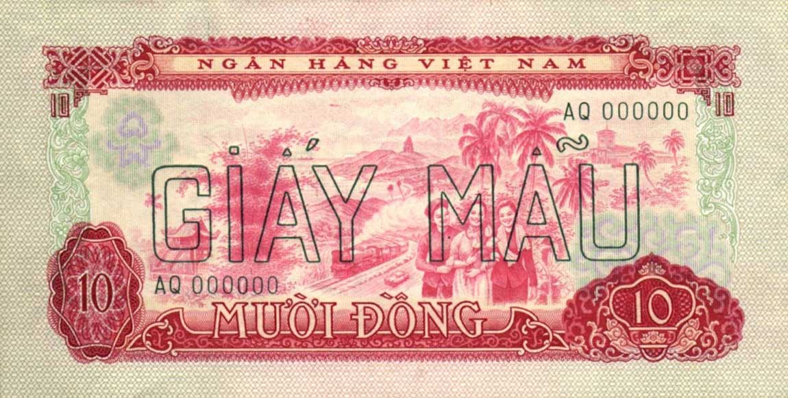 Back of Vietnam, South p43s: 10 Dong from 1966