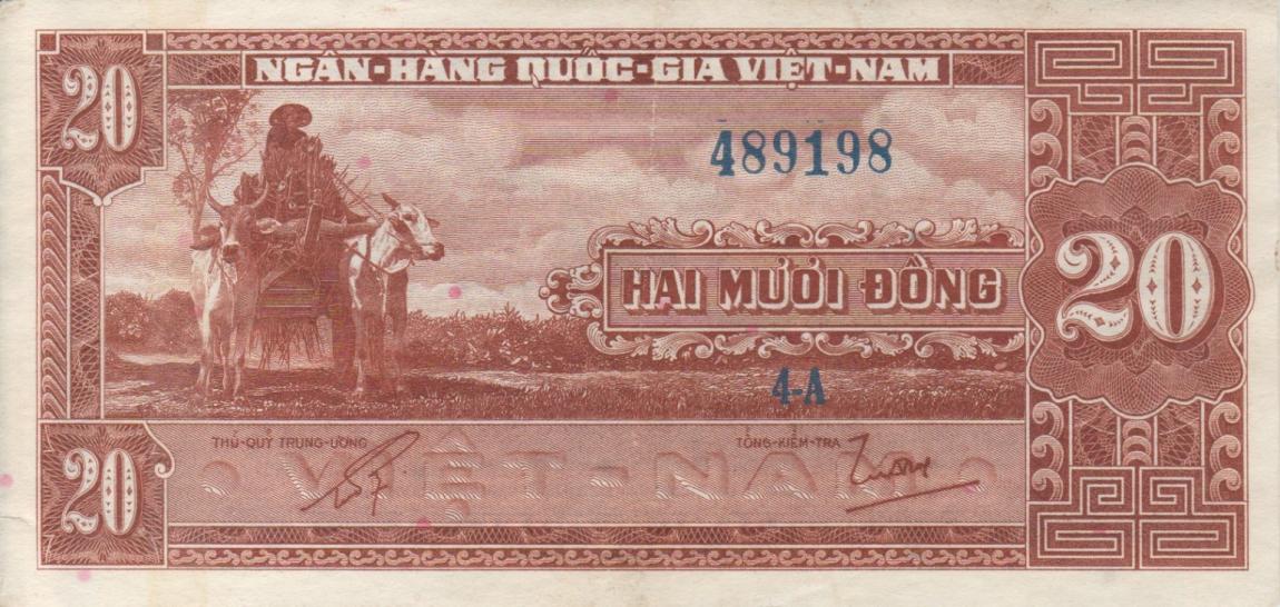 Front of Vietnam, South p6a: 20 Dong from 1962