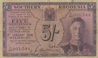 Gallery image for Southern Rhodesia p8b: 5 Shillings
