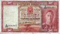 Gallery image for Southern Rhodesia p9f: 10 Shillings