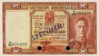 p9s from Southern Rhodesia: 10 Shillings from 1939