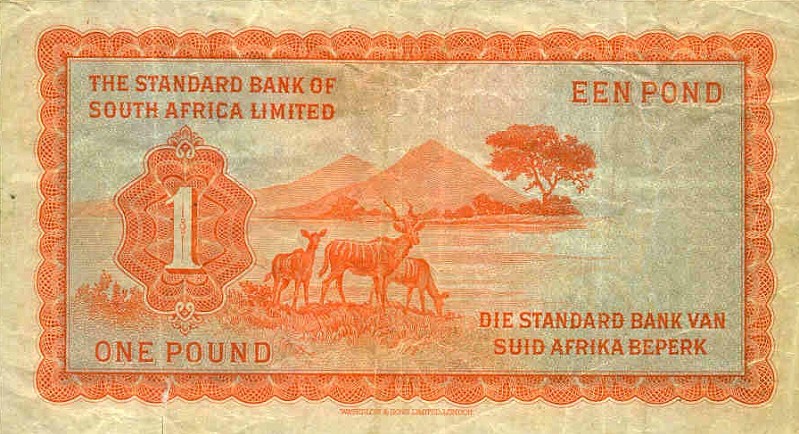 Back of Southwest Africa p8b: 1 Pound from 1938