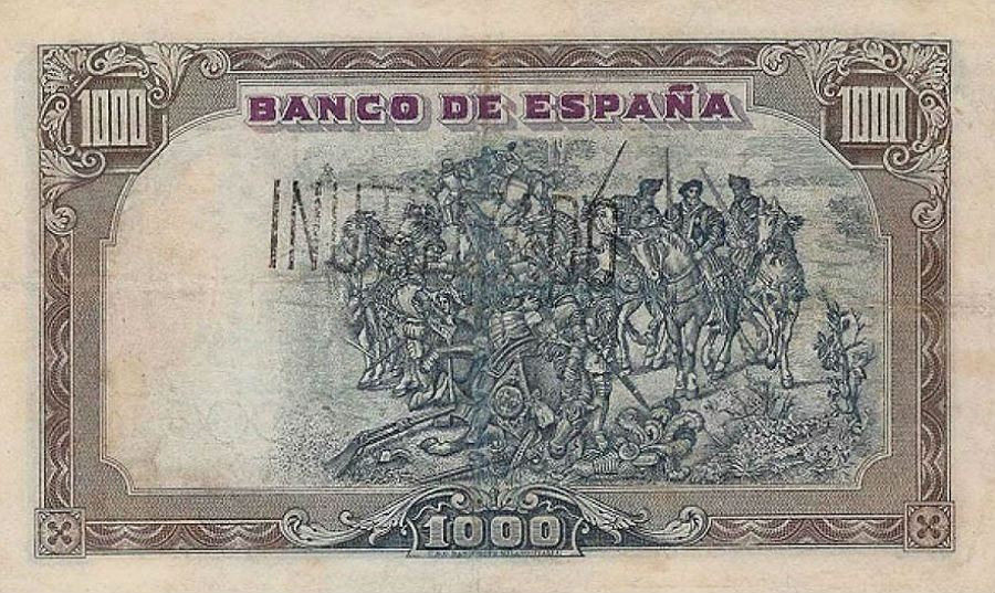 Back of Spain p106E: 1000 Pesetas from 1937