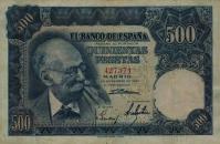 p142a from Spain: 500 Pesetas from 1951