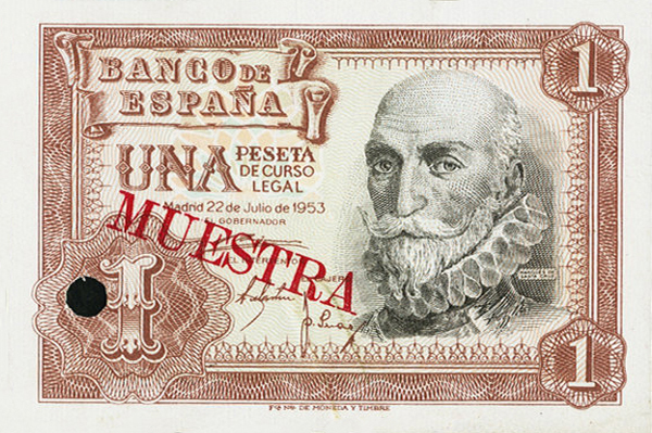 Front of Spain p144s: 1 Peseta from 1953